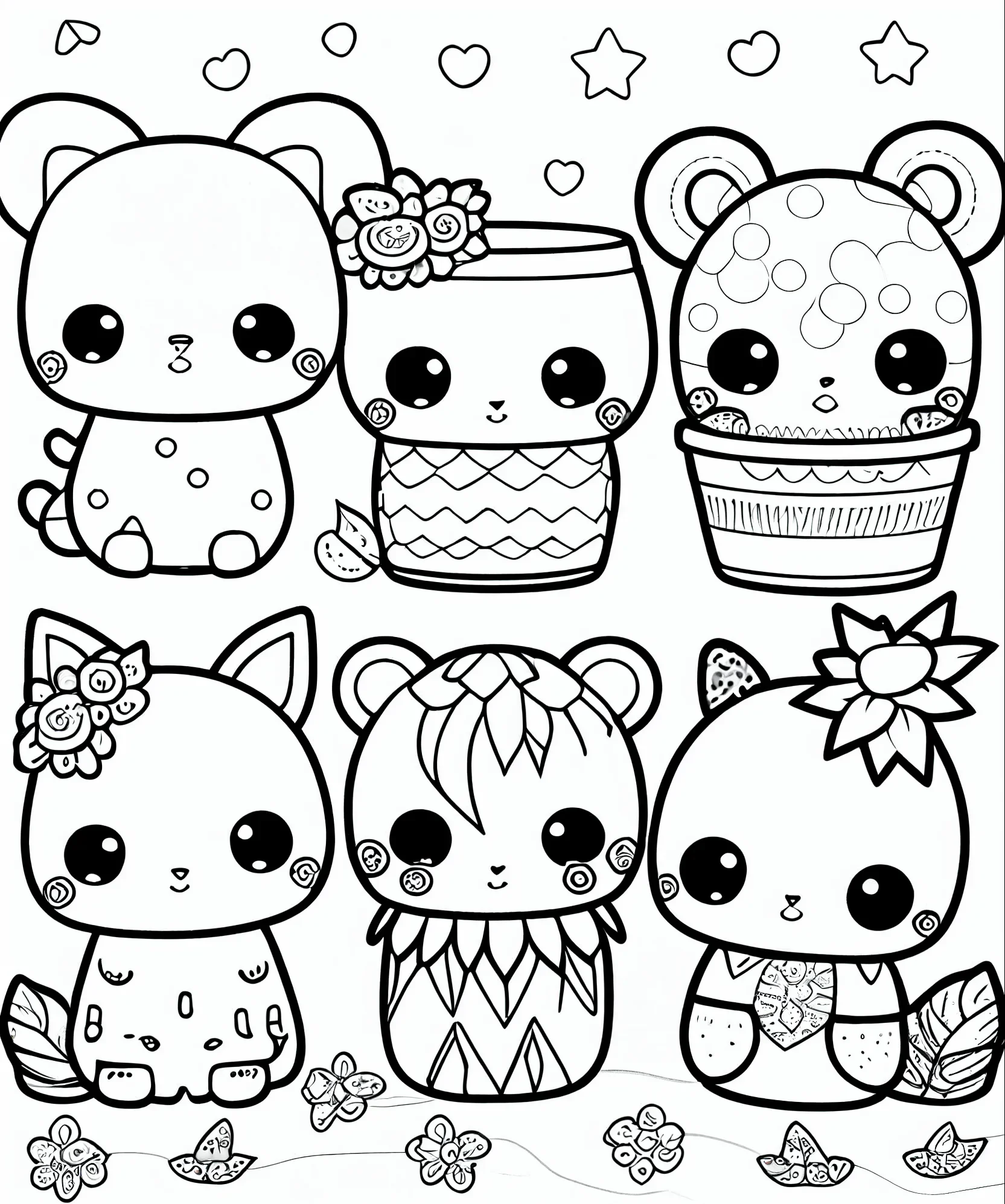 98 Kawaii Coloring Pages (Free PDF Printables)