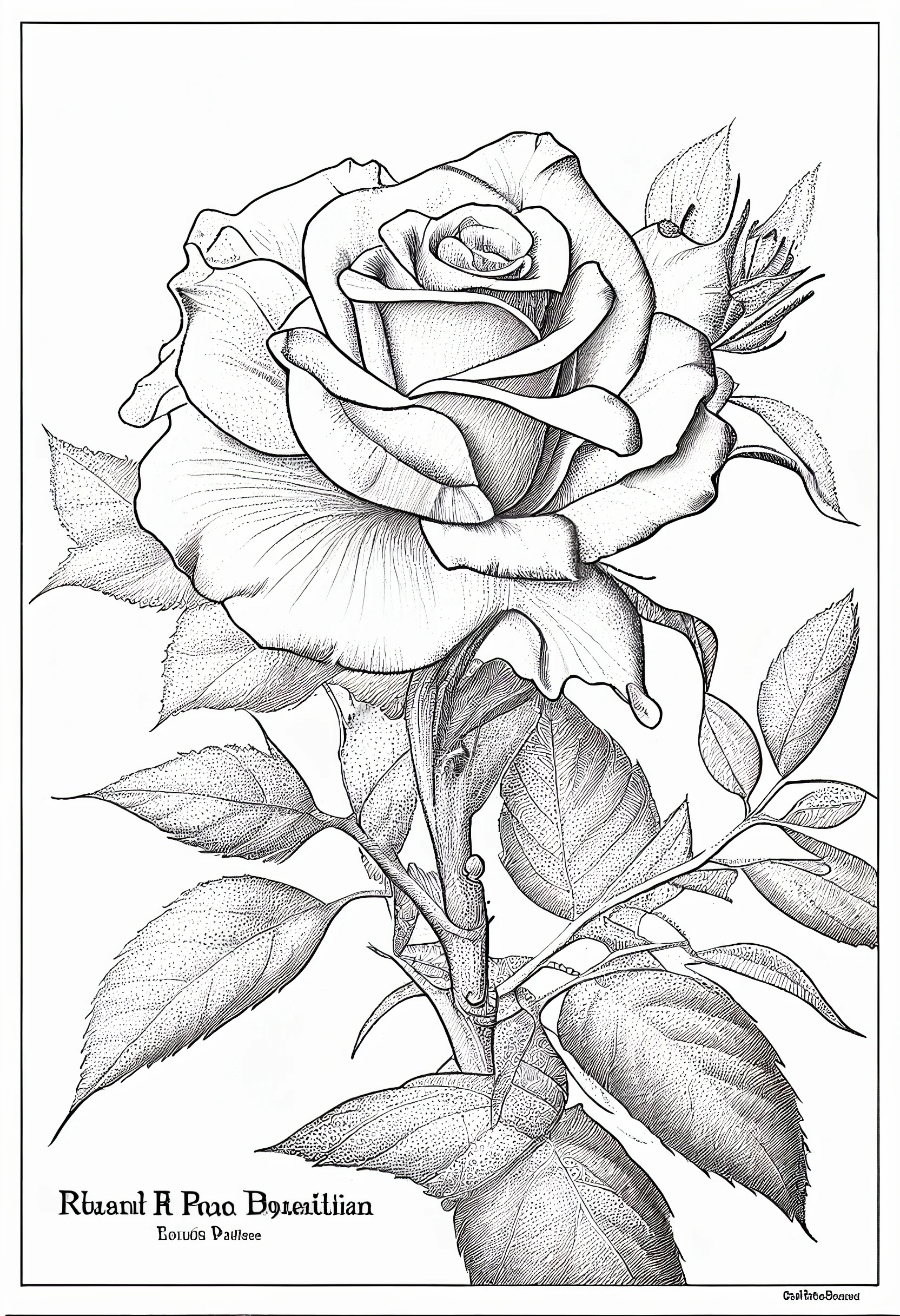 Rose drawing outline