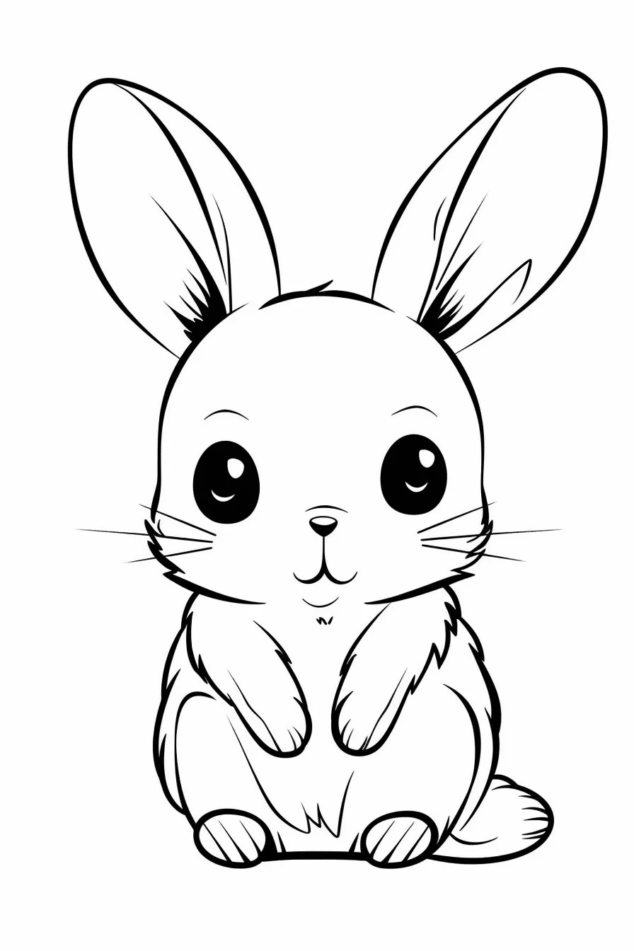 Simple bunny coloring pages