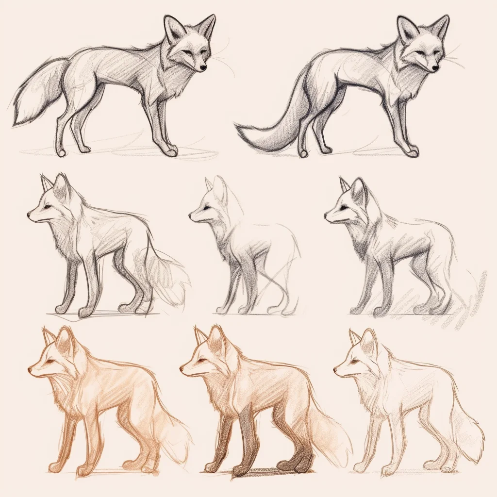Simple easy fox drawing step by step