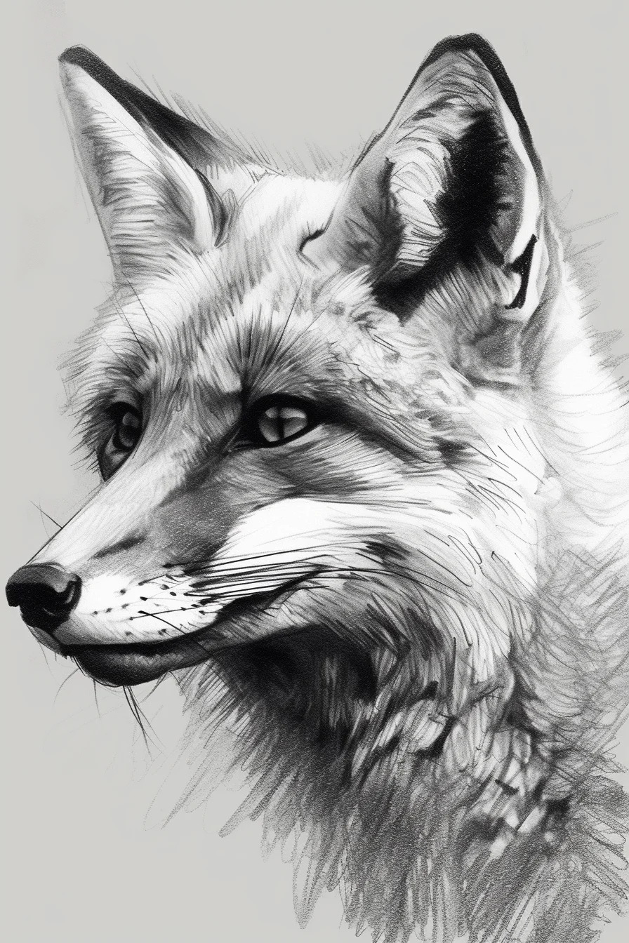 Sketch fox drawing