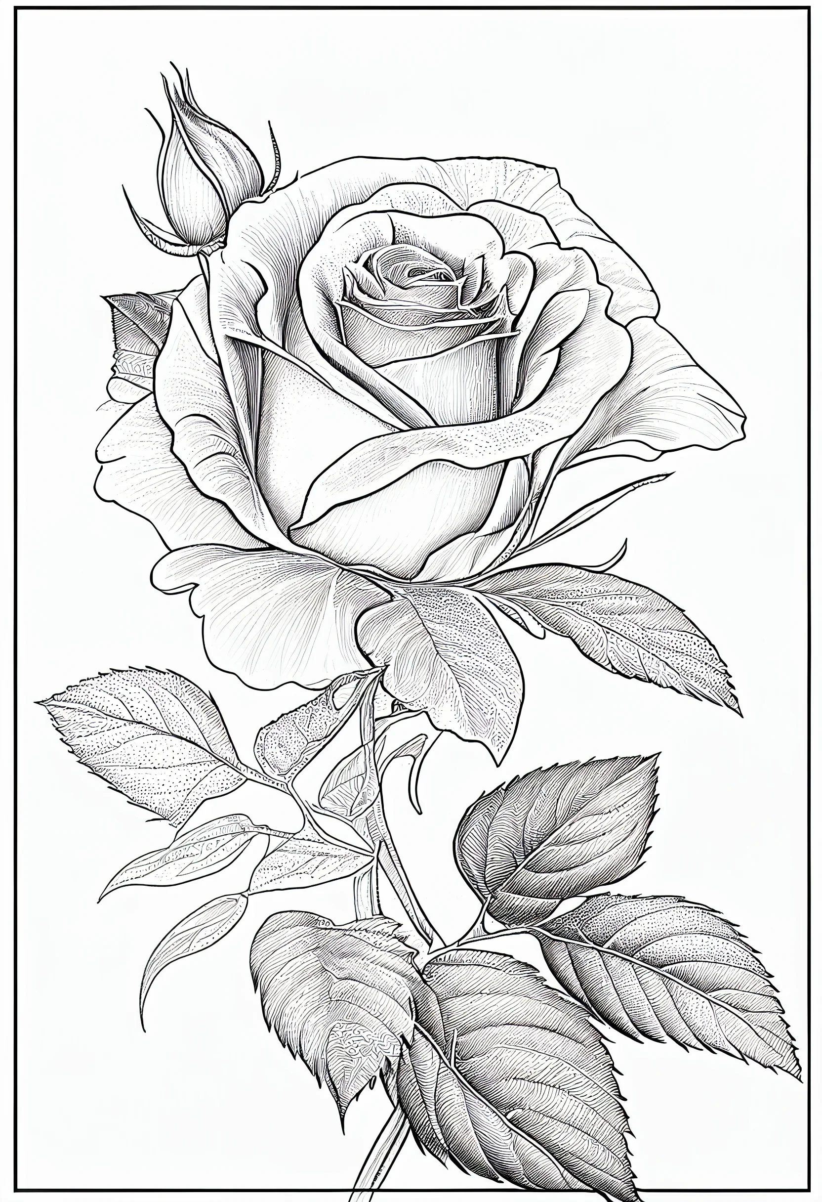 Sketch rose drawing