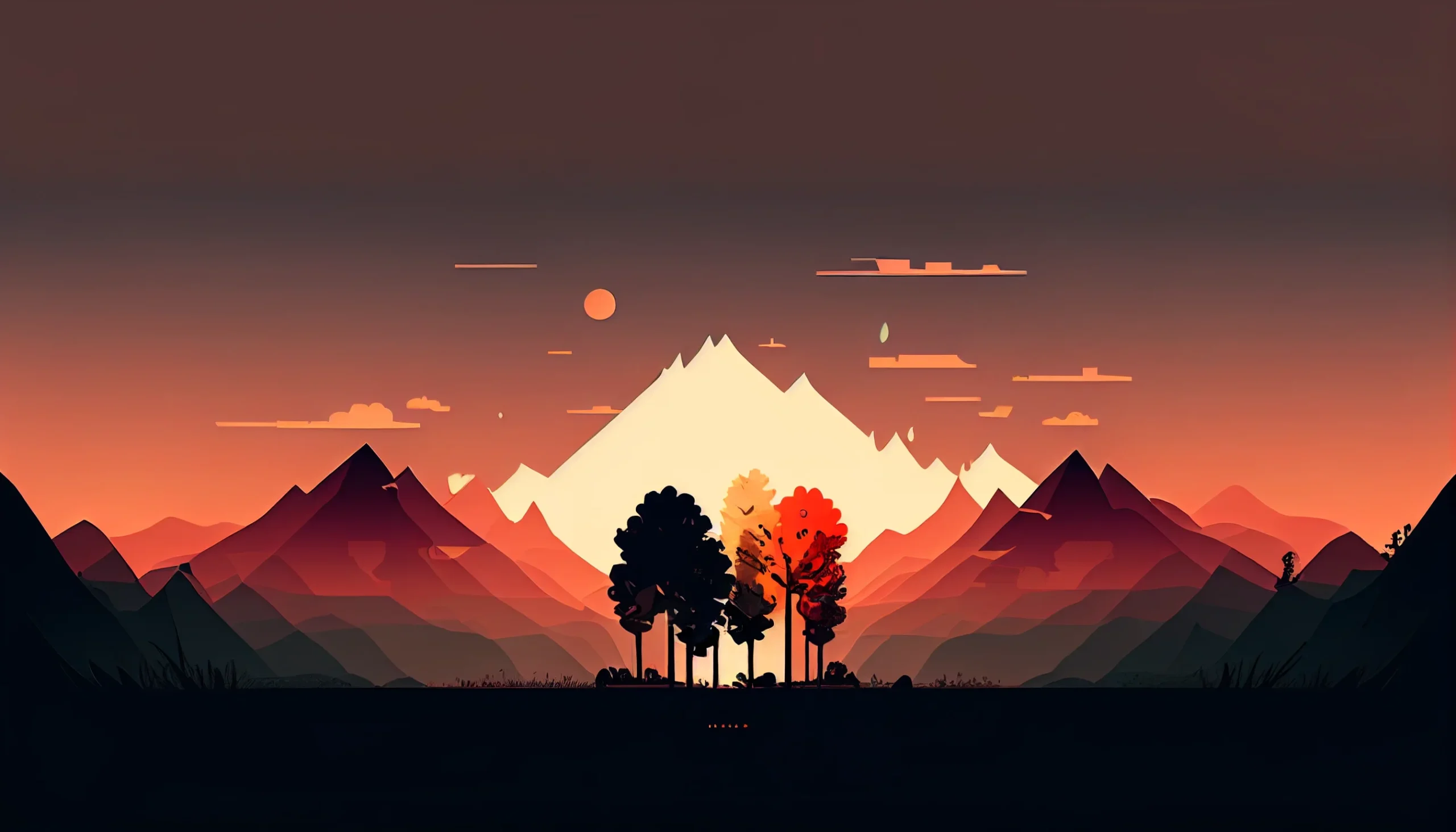 Tree aesthetic minimalist desktop wallpaper