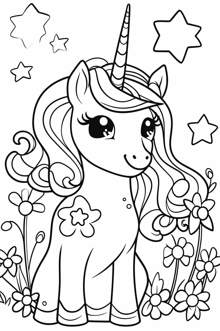 Unicorn coloring pages for girls