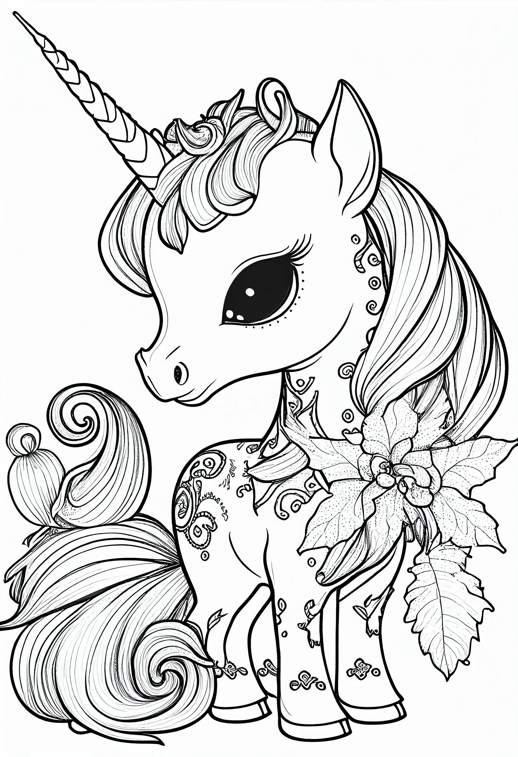 Unicorn cute coloring pages