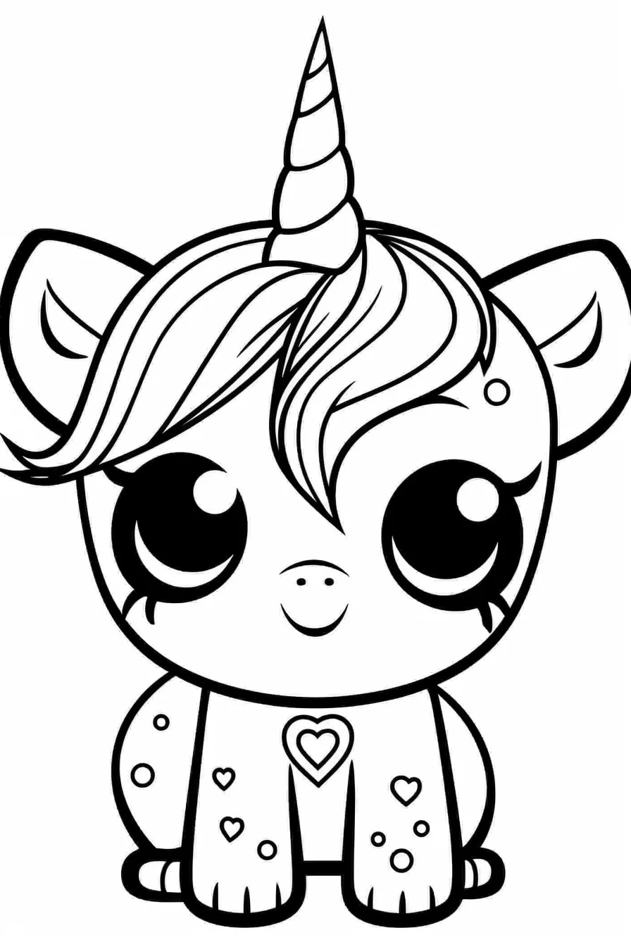 Unicorn puppy coloring pages for kids