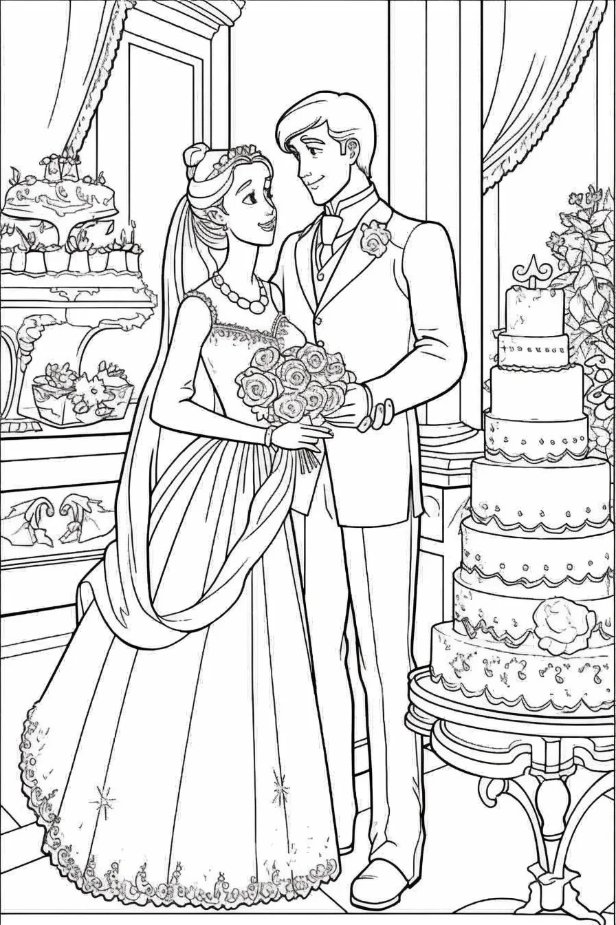 Wedding Barbie Coloring Pages