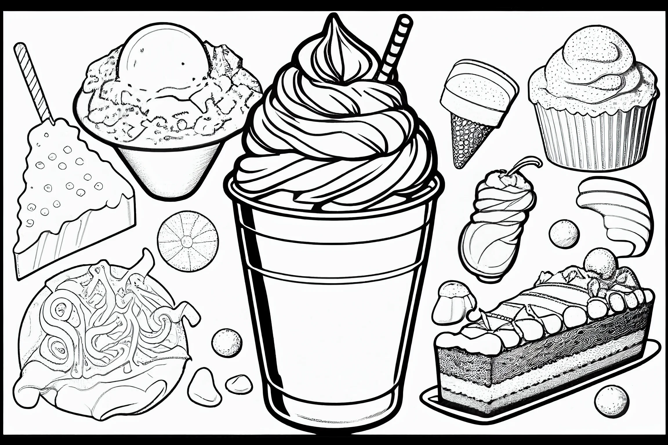 candy cute food coloring pages