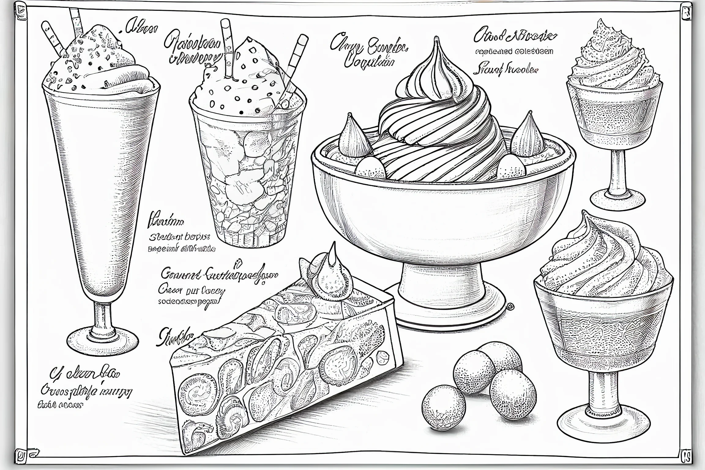 dessert food coloring pages