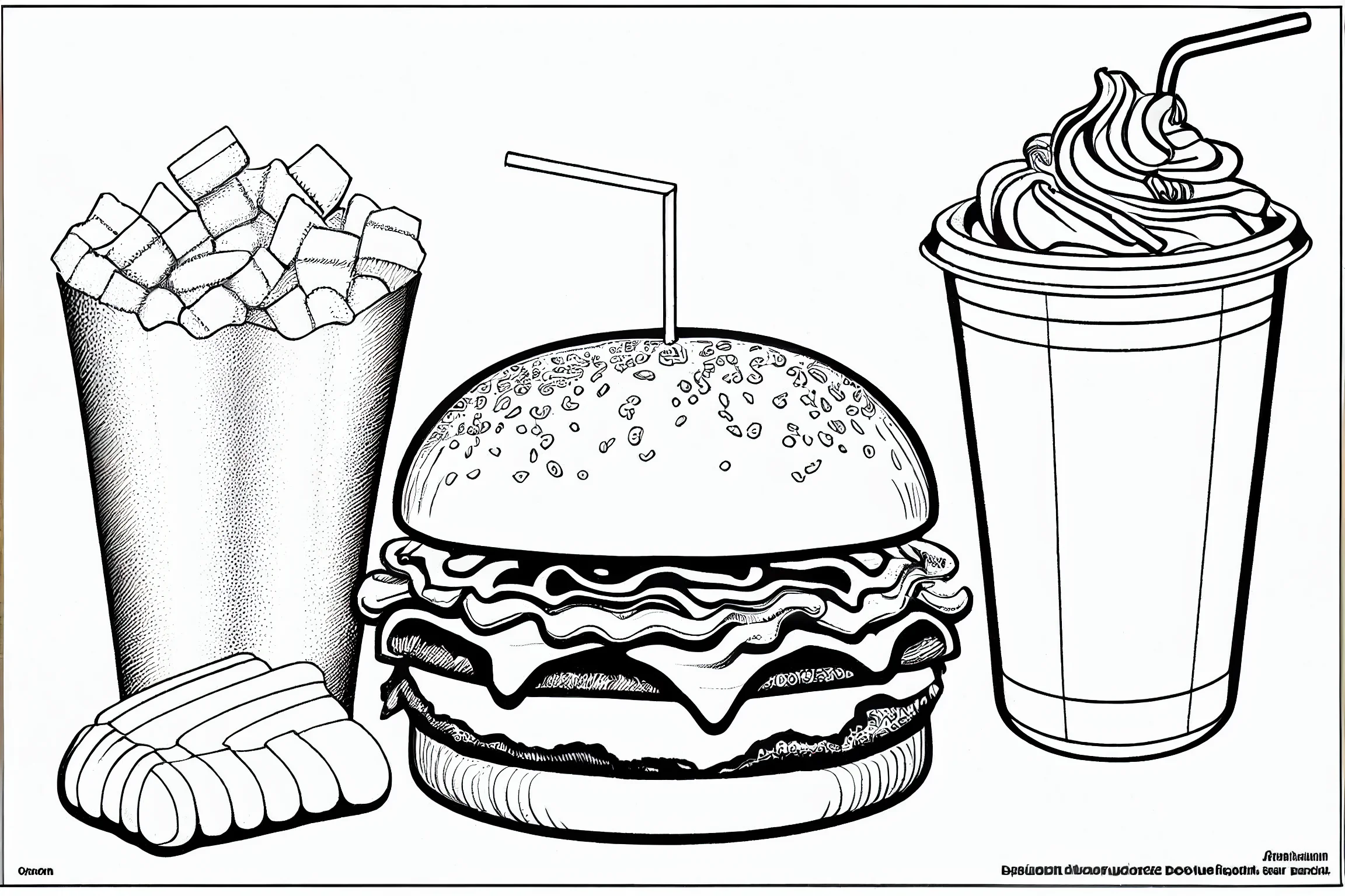 fast food food coloring pages