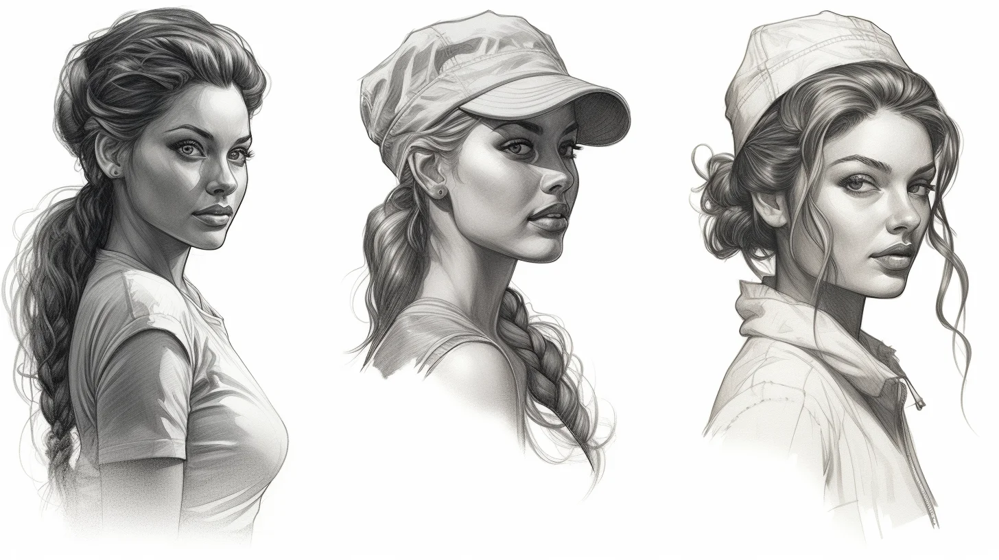 female art face figures reference poses