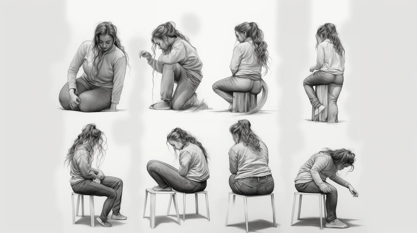 female art reference poses sitting