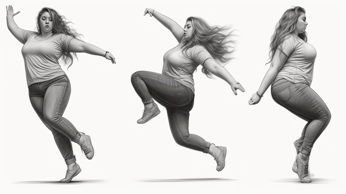 plus size woman art reference dancing