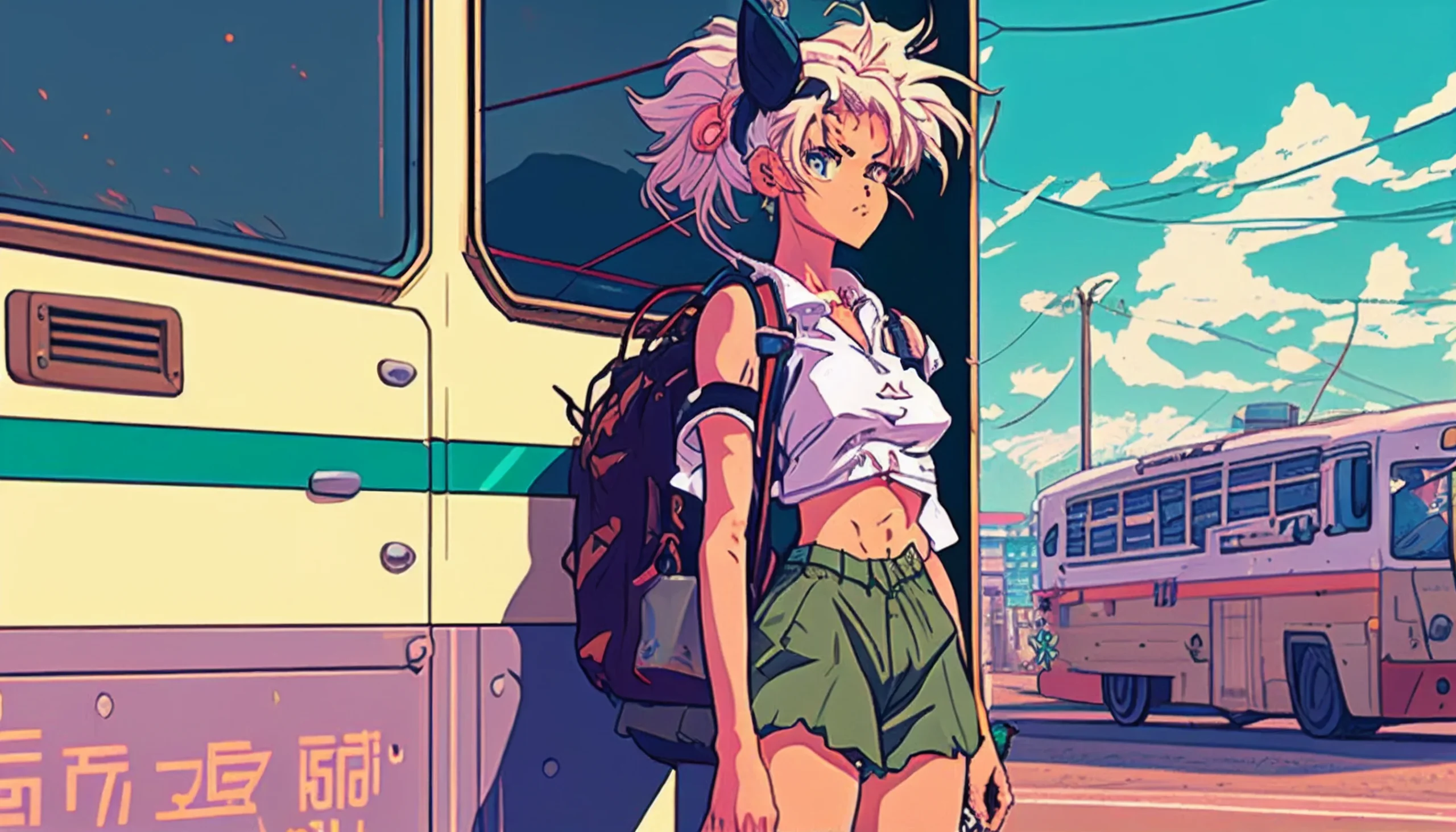 retro 90s anime aesthetic .