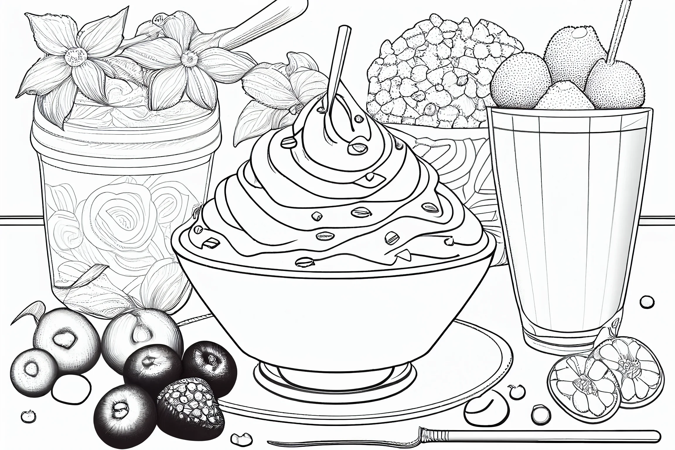 summer food coloring pages