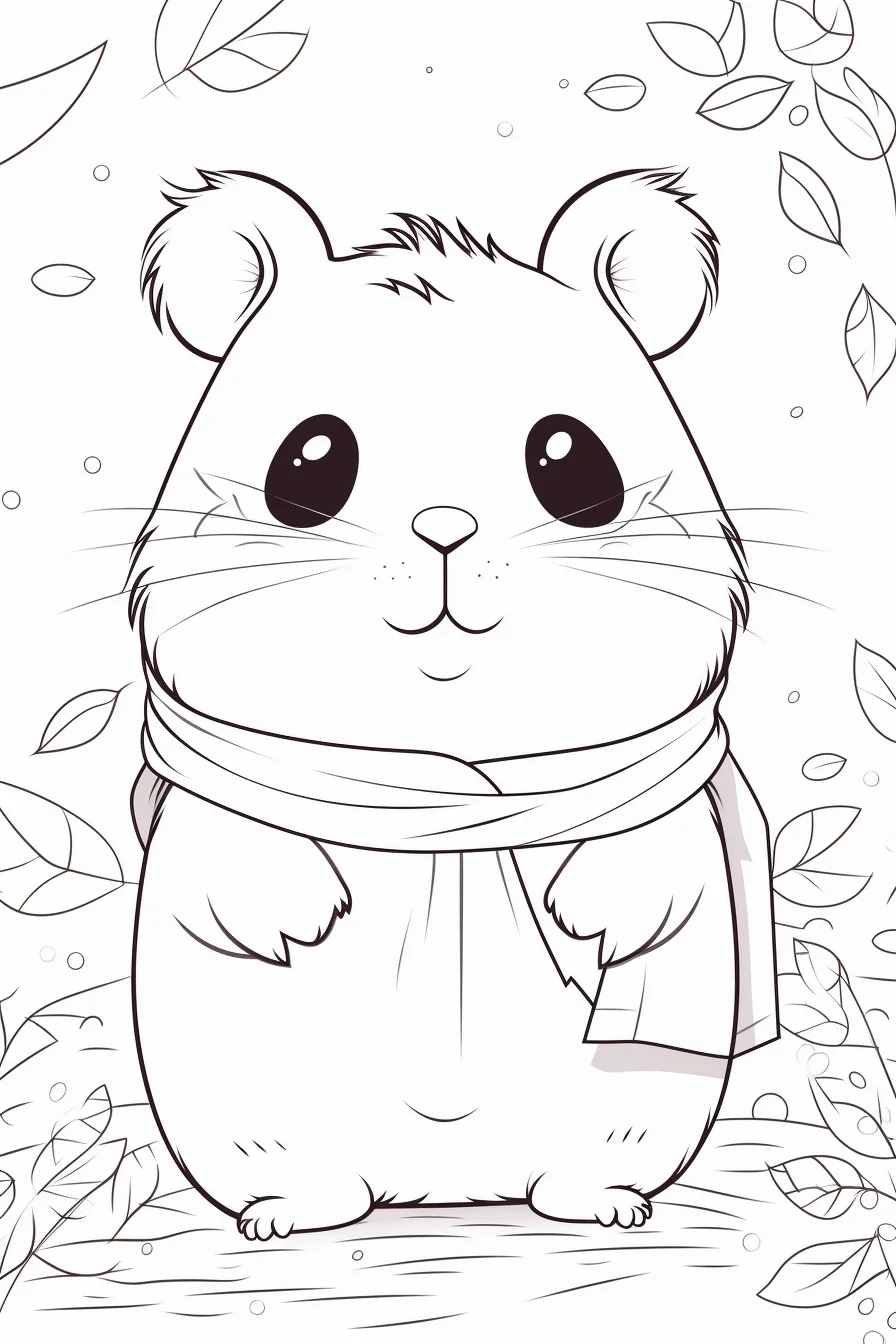 Adorable Cute Hamster Coloring Pages