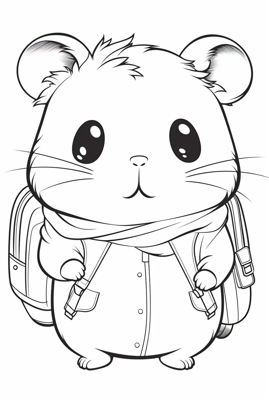 Adorable Hamster Coloring Pages