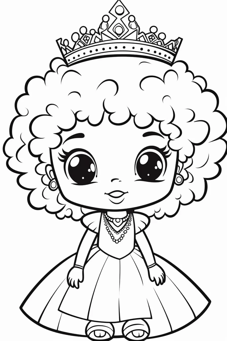 African American Black Princess Coloring Pages