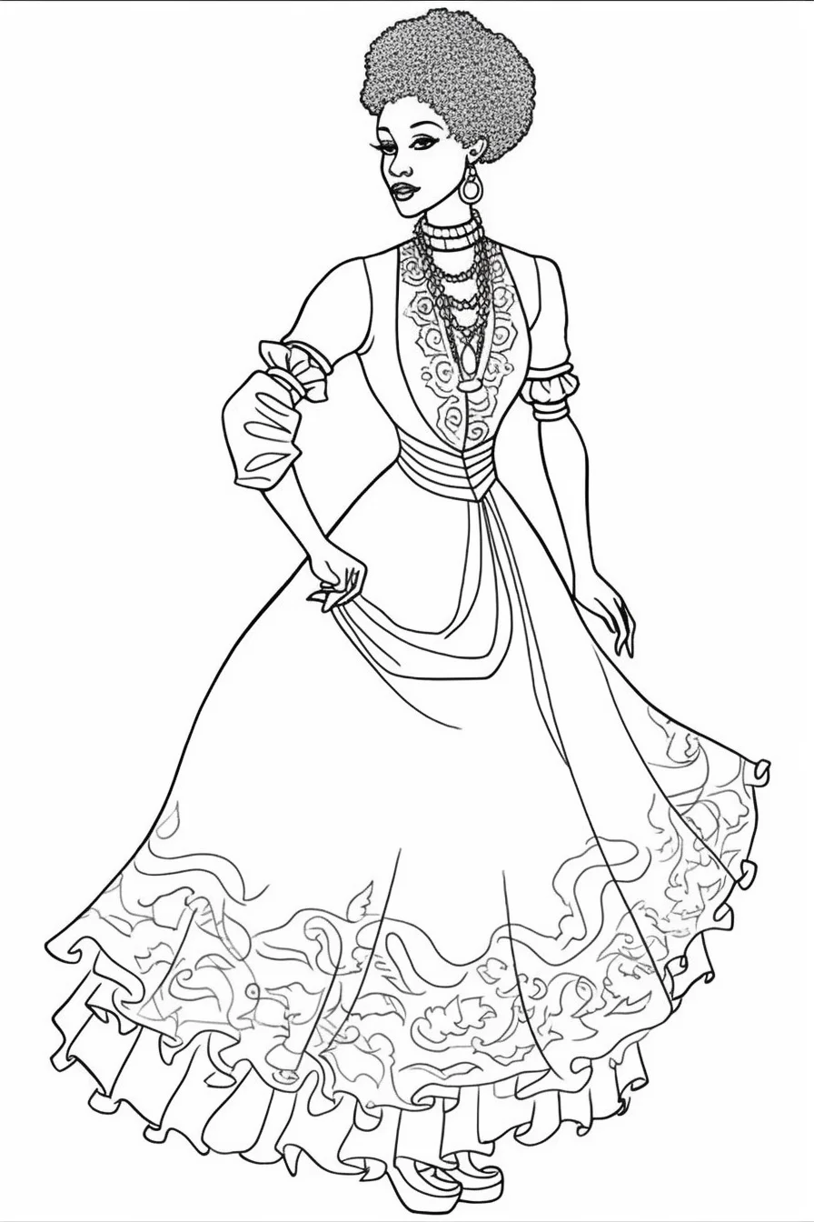 African queen princess african american coloring pages