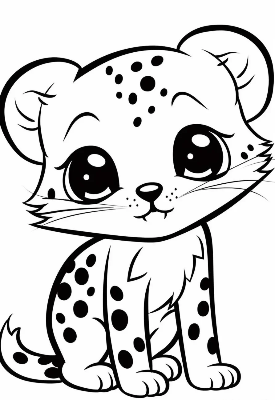 Baby Cheetah Cub Coloring Page