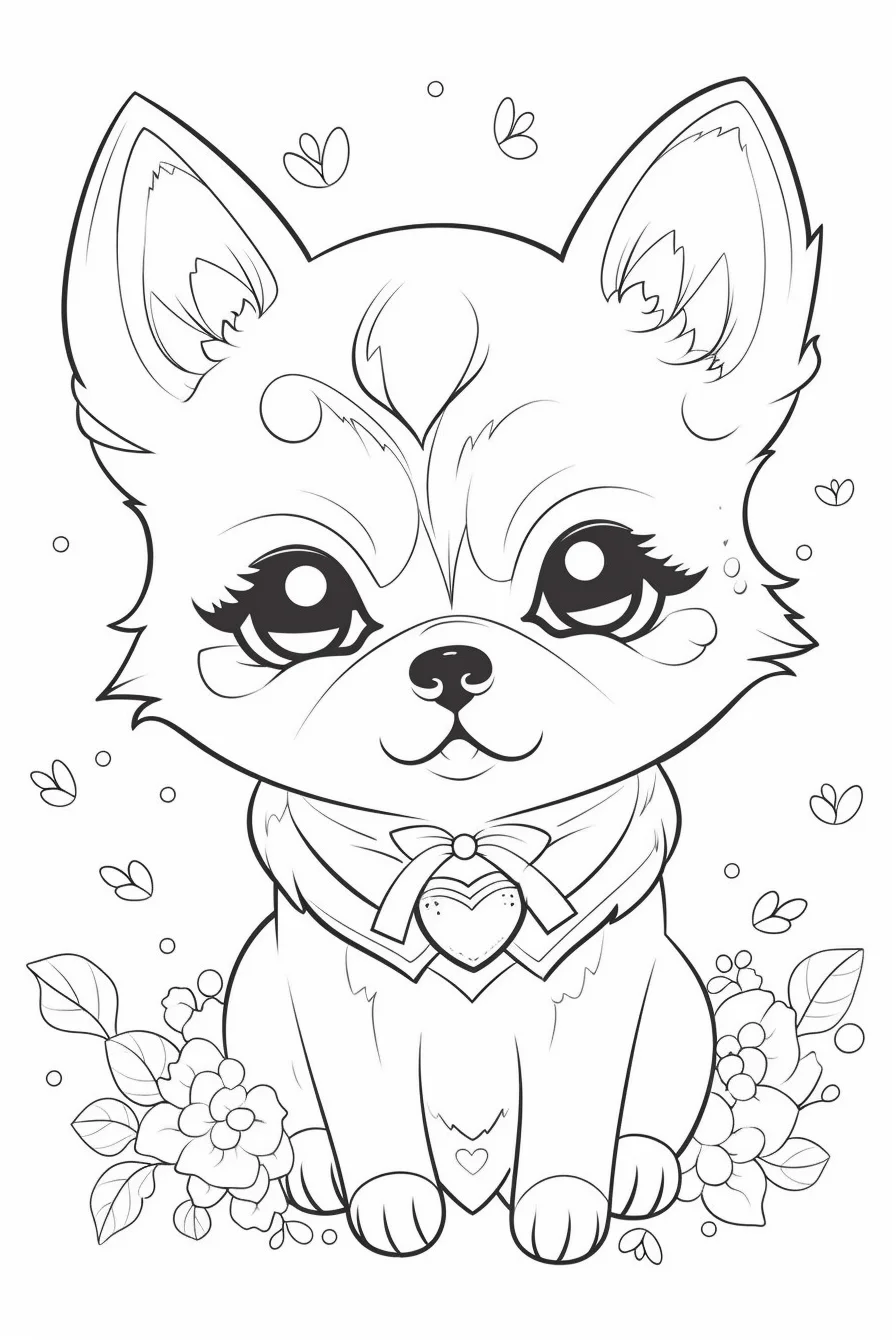 Baby Cute Dog Animal Coloring Pages