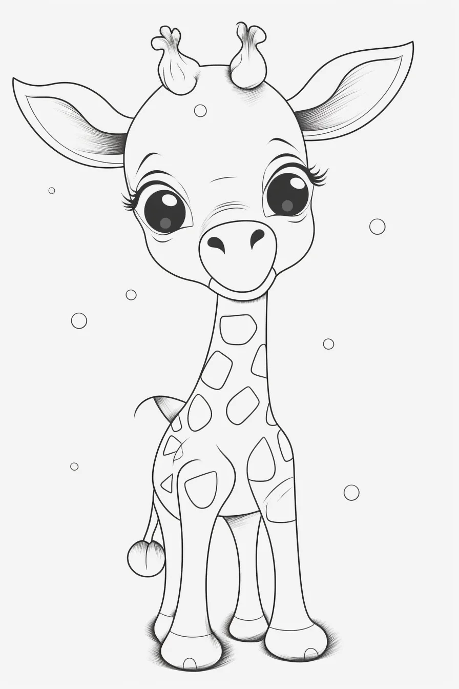 Baby Giraffe Cute Giraffe Coloring Pages