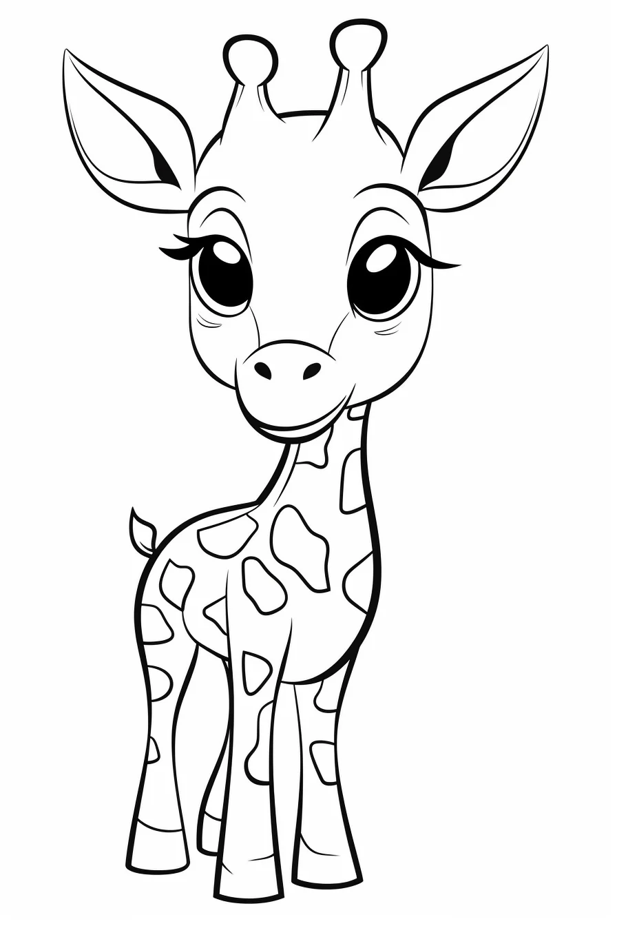 cartoon baby giraffe coloring pages