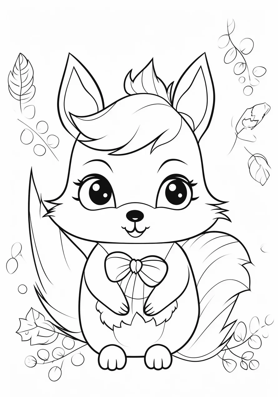 Baby Squirrel Coloring Page