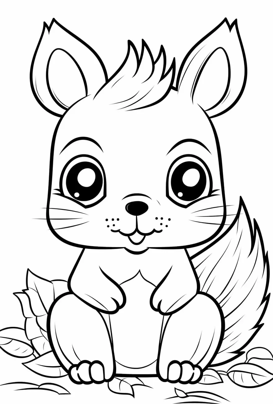 Baby Squirrel Coloring Pages