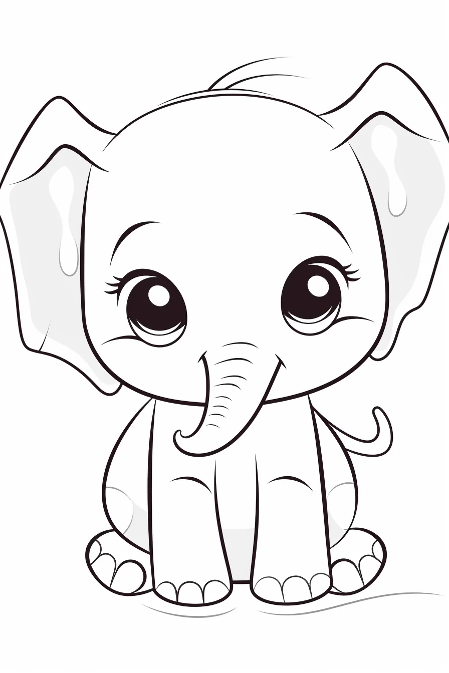 Baby elephant coloring pages free printable