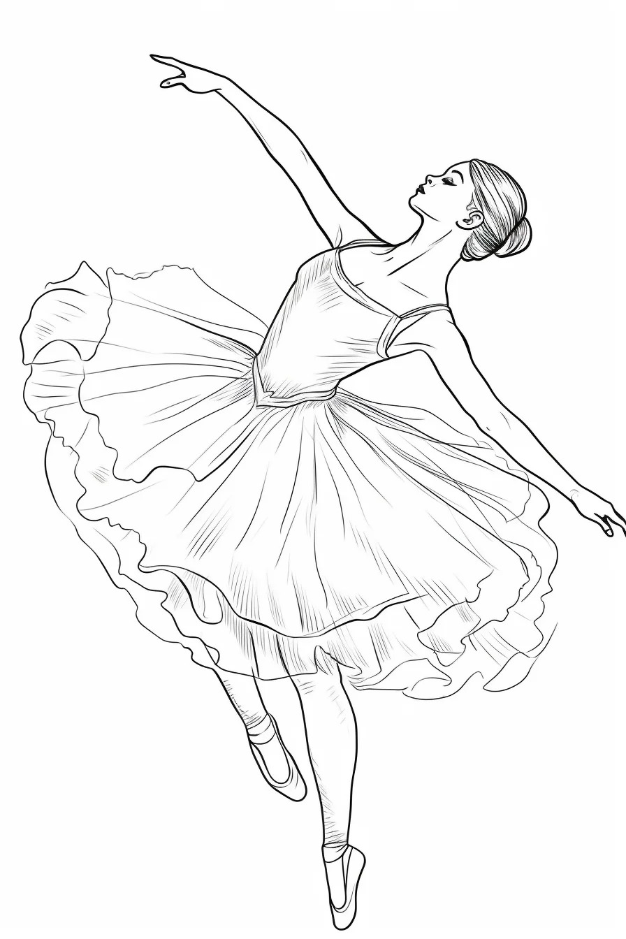 Realistic Ballerina Coloring Pages for Adults - Free Printable