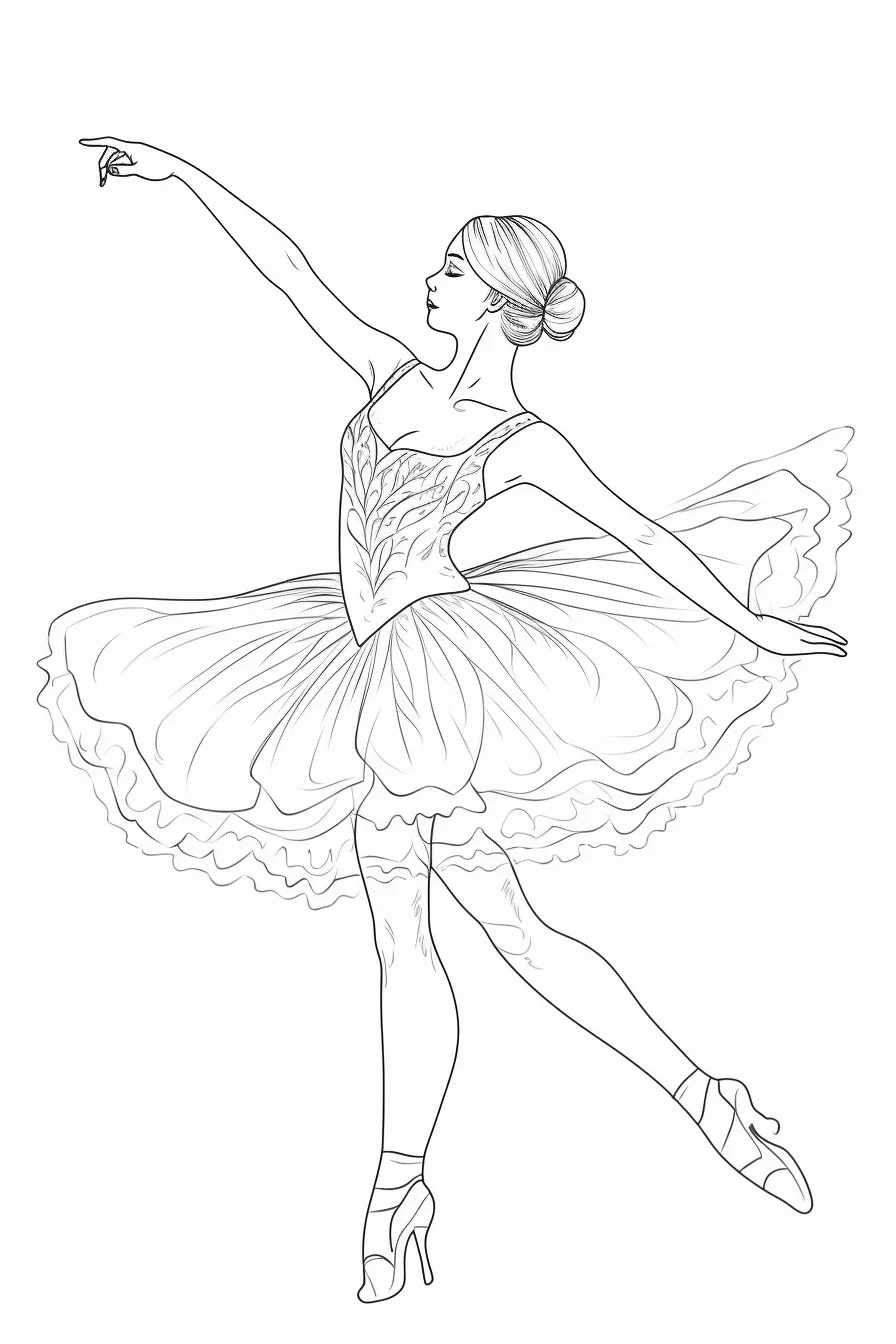 Ballerina coloring pages of barbie