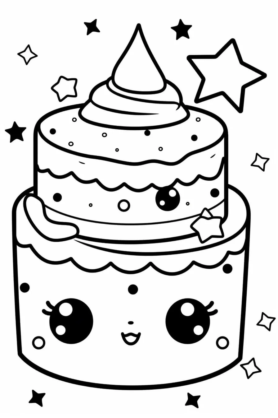 Birthday cake coloring pages for kids