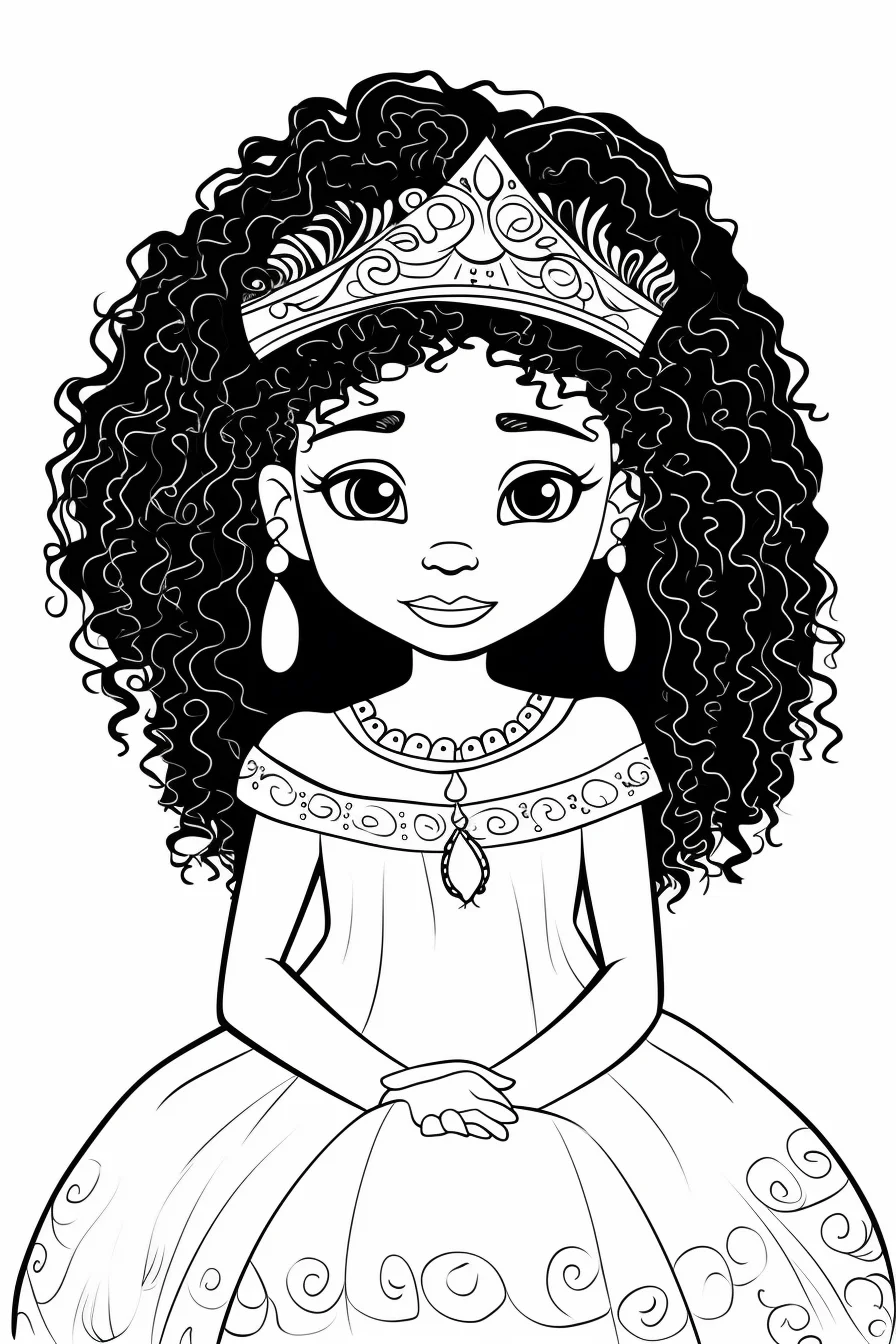 Black princess coloring pages