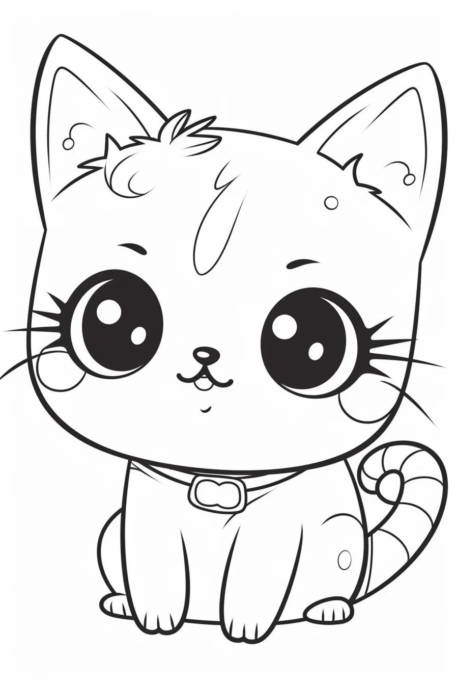 Cat Cute Animal Coloring Pages