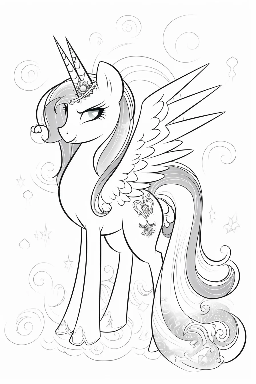 Celestia my little pony coloring pages