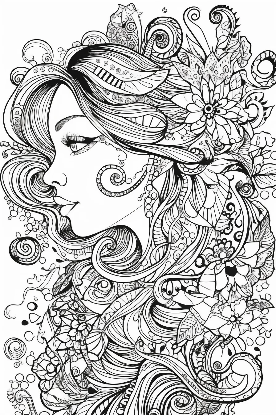 Coloring pages for girls hard