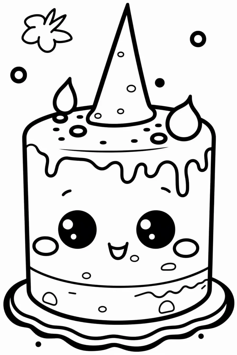 Cupcake easy happy birthday coloring pages
