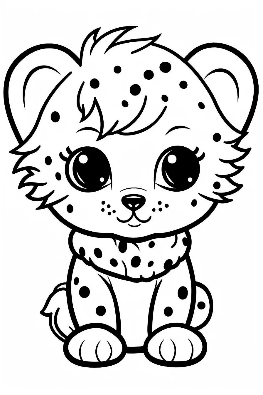 Cute Baby Cheetah Coloring Pages for Kids Free Printable