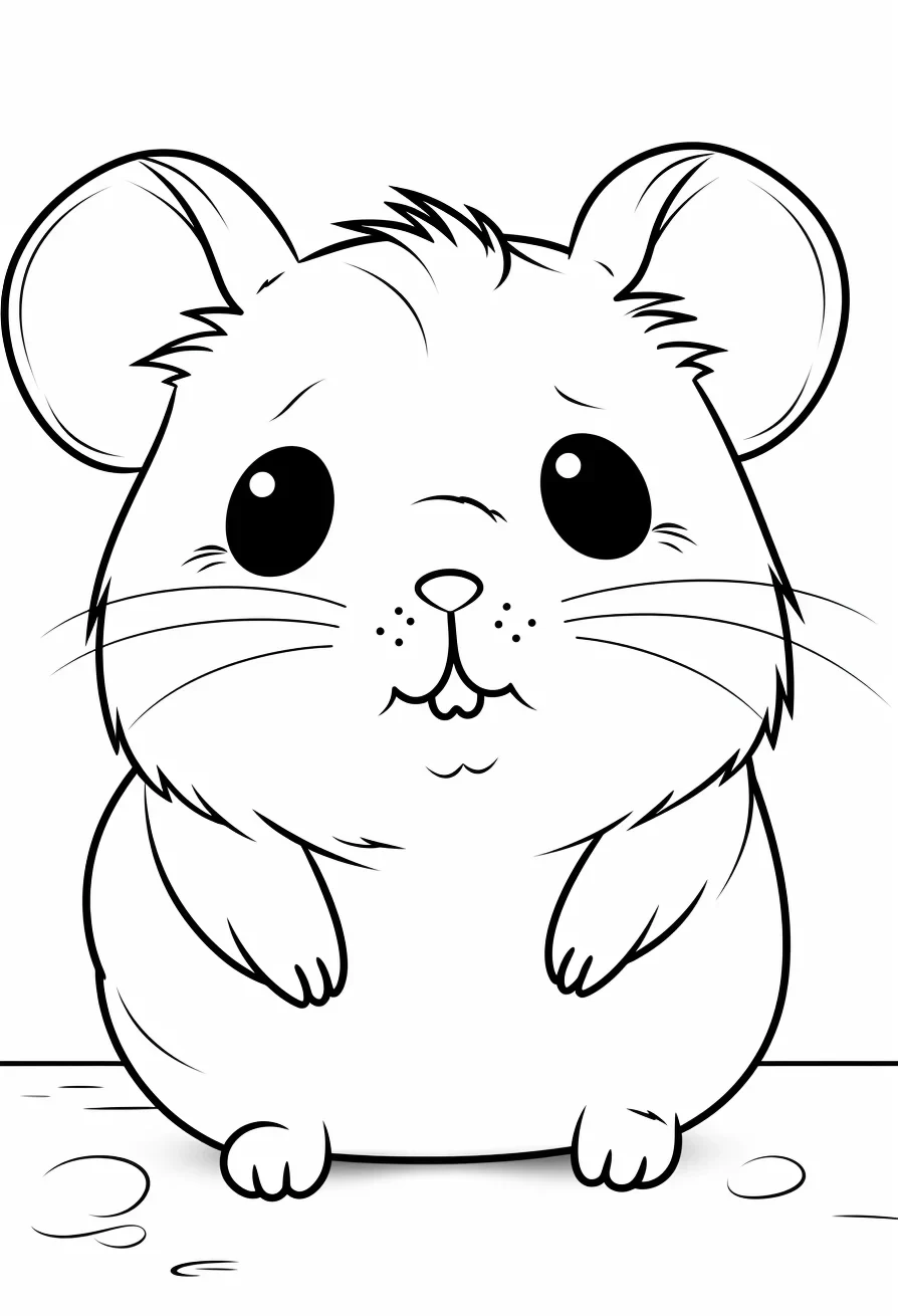 Cute Baby Hamster Coloring Pages