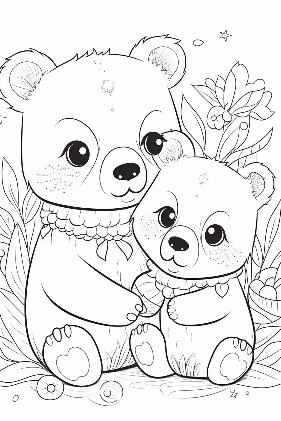 Cute Bear Coloring Pages