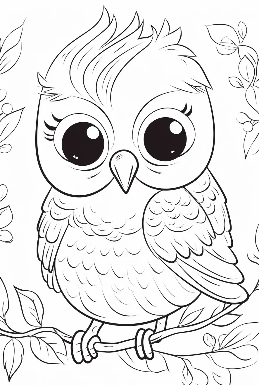 Cute Bird Coloring Pages for Kids