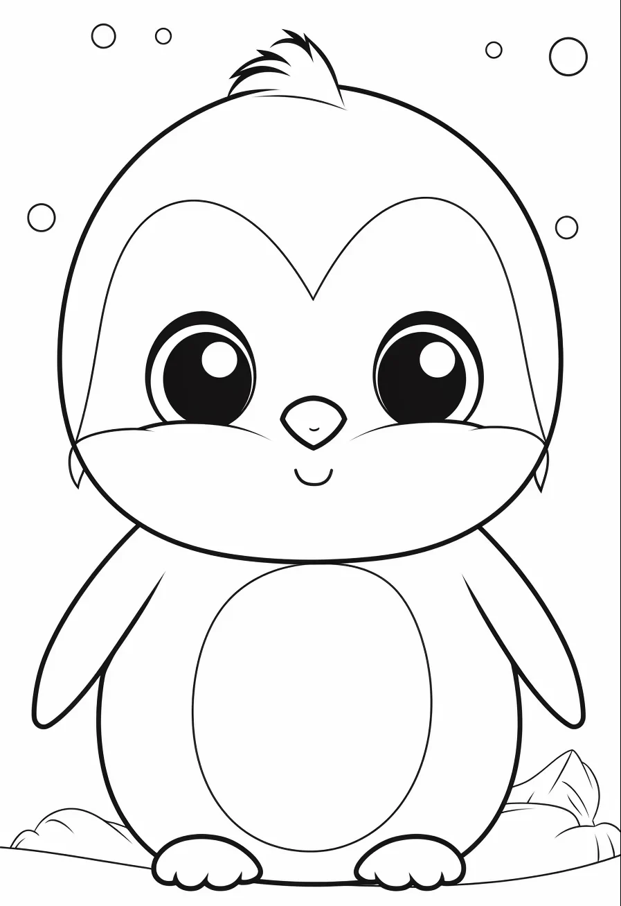 Cute Christmas Penguin Coloring Pages