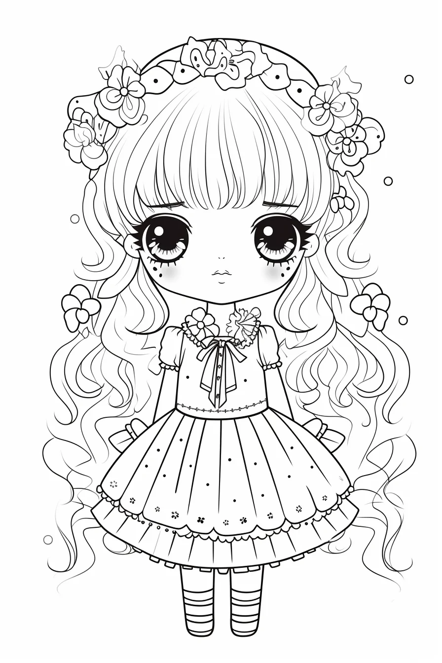 Cute Doll Coloring Pages for Girls Free Printable