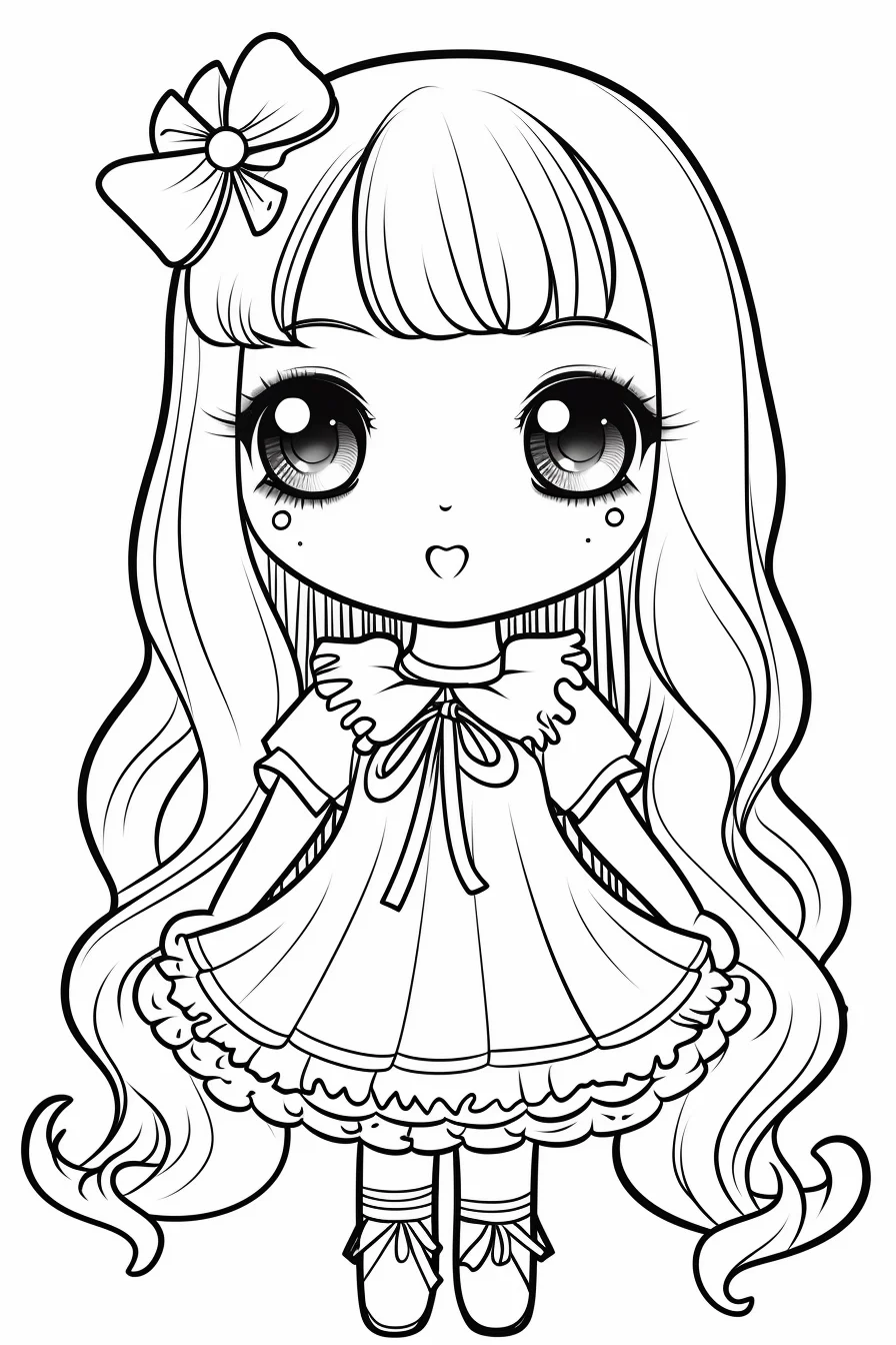 Cute Doll Coloring Pages for Girls Printable