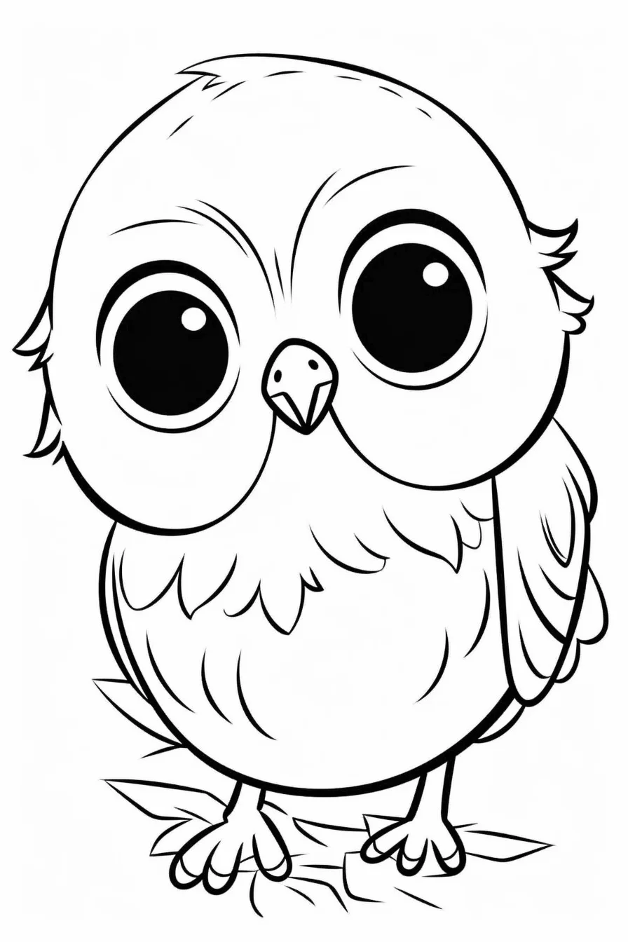 Cute Easy Cute Bird Coloring Pages