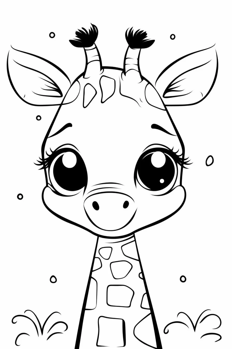 Cute Easy Giraffe Coloring Pages