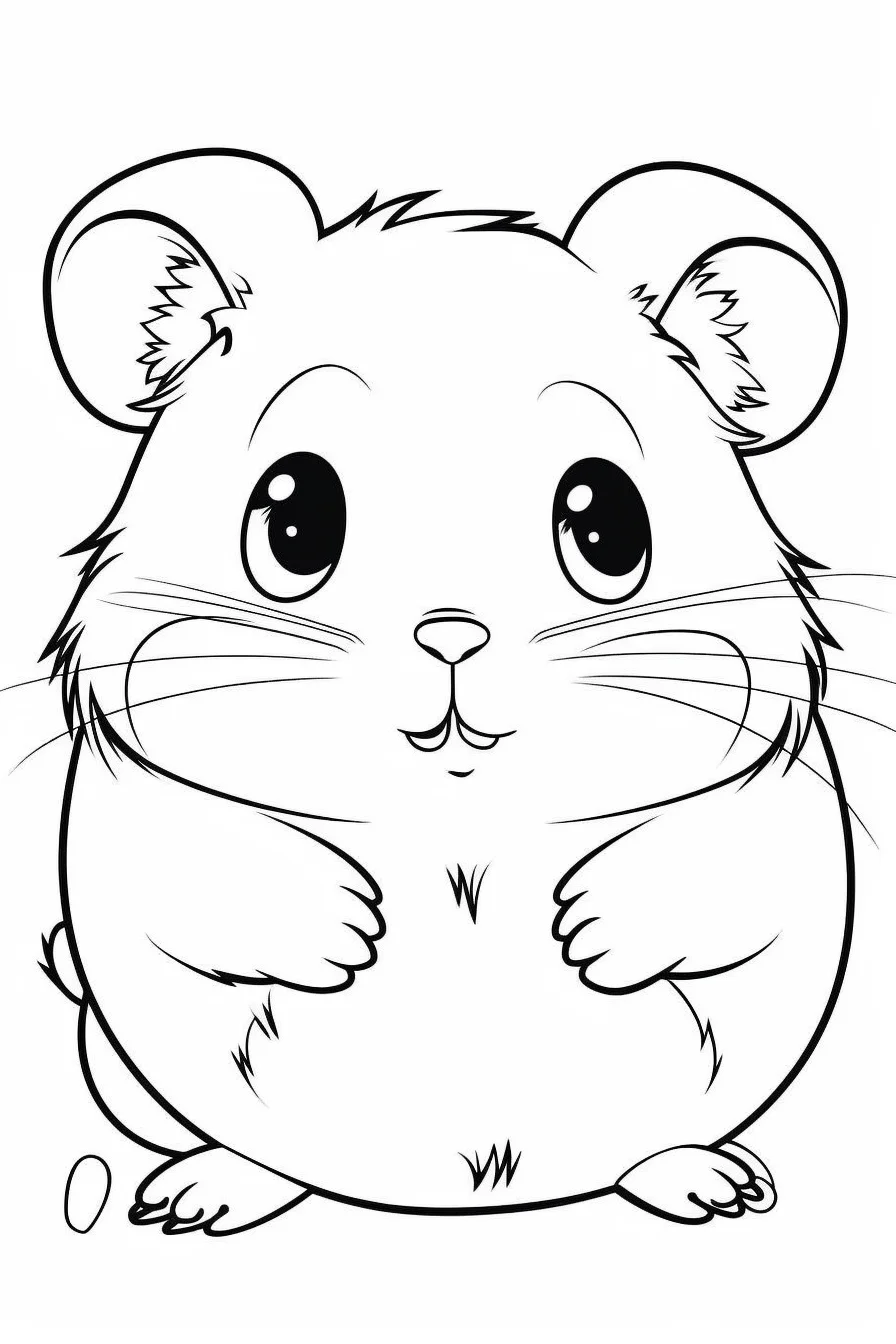Cute Easy Hamster Coloring Pages