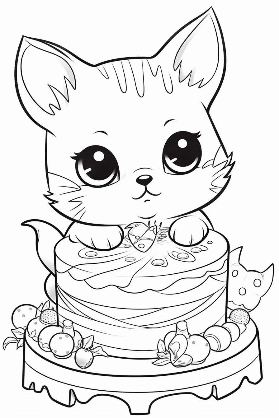 Cute Easy Happy Birthday Coloring Pages