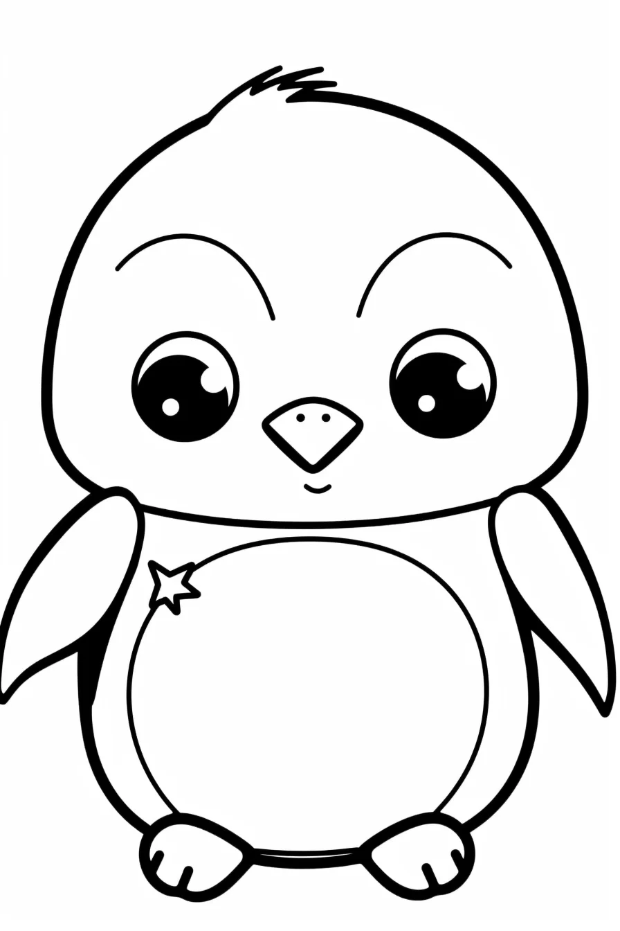 Cute Easy Penguin Coloring Pages
